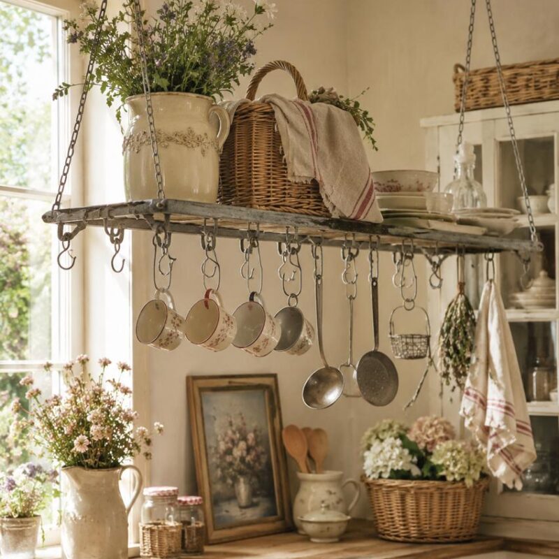 Полка подвесная с крючками CAMPO Home & Garden «Рейл» 104x34x7 см (подвес 97 см)