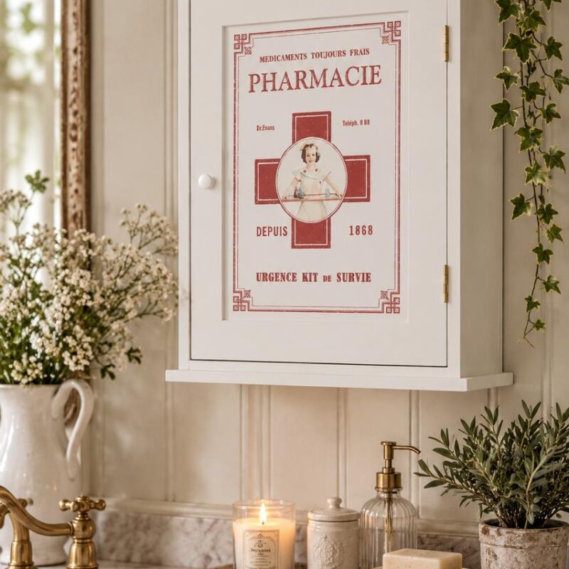 Шкафчик настенный аптечный Clayre & Eef «Pharmacie» 24x13x30 см