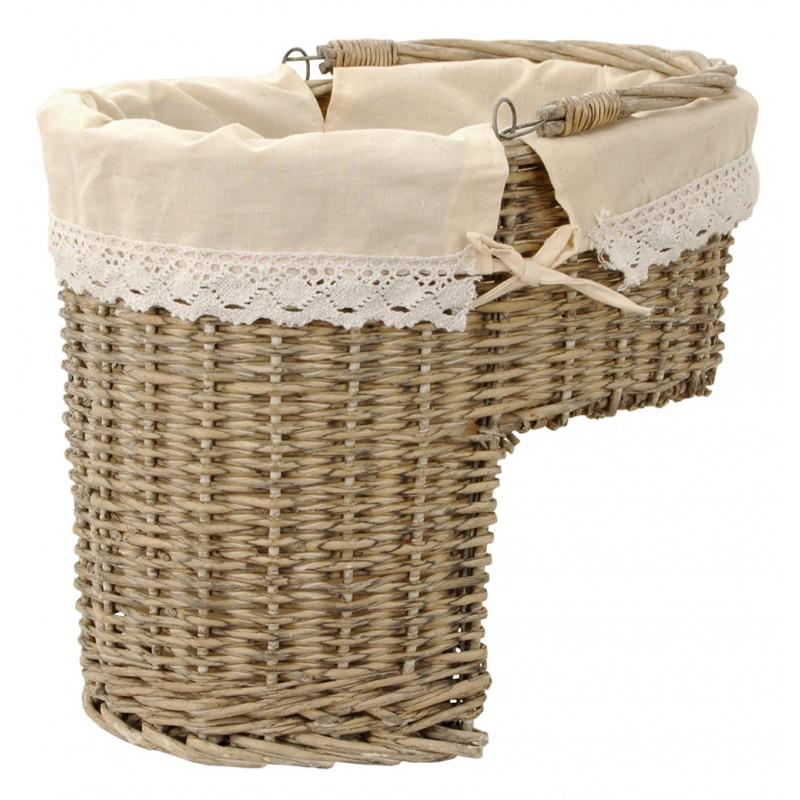 Корзина плетеная для лестницы Clayre & Eef бежевая 40x26x34 см — изображение 3