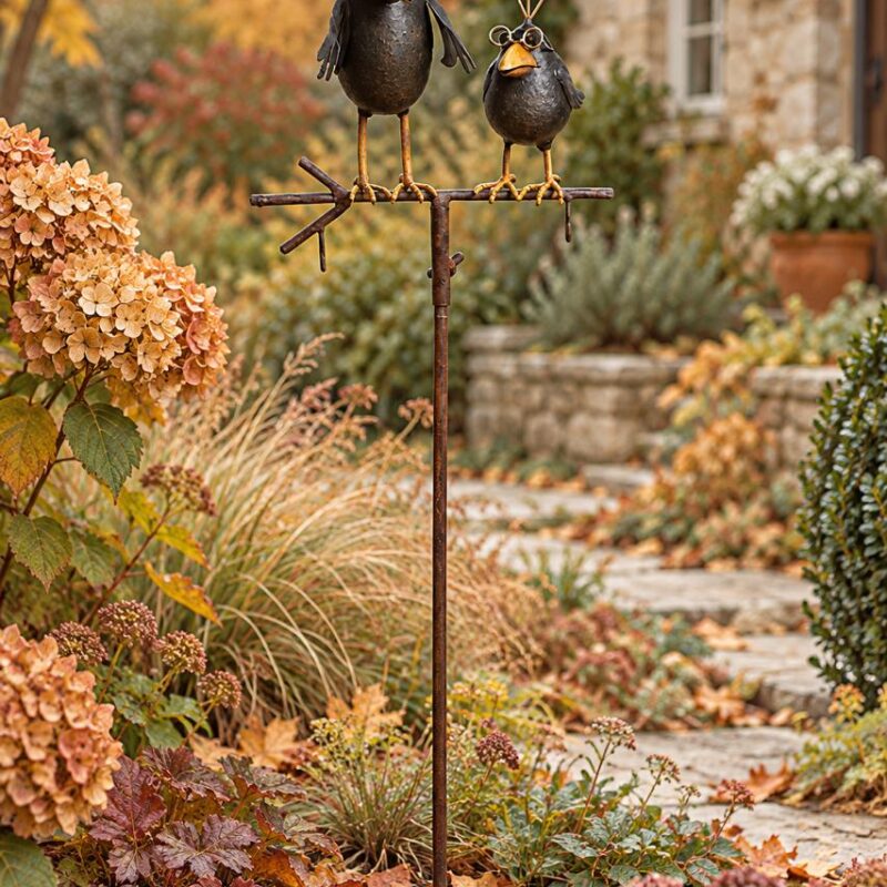 Декор на штекере CAMPO Home & Garden «Ворон с вороненком» 21,5x13,5x130 см