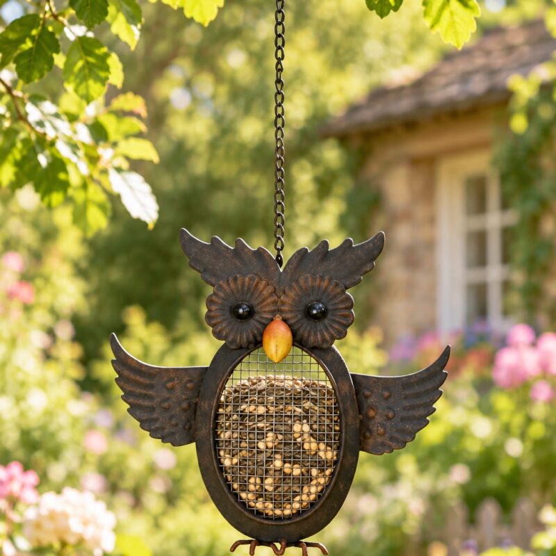 Кормушка подвесная CAMPO Home & Garden «Сова» 26x10x23 см (подвес 30 см)